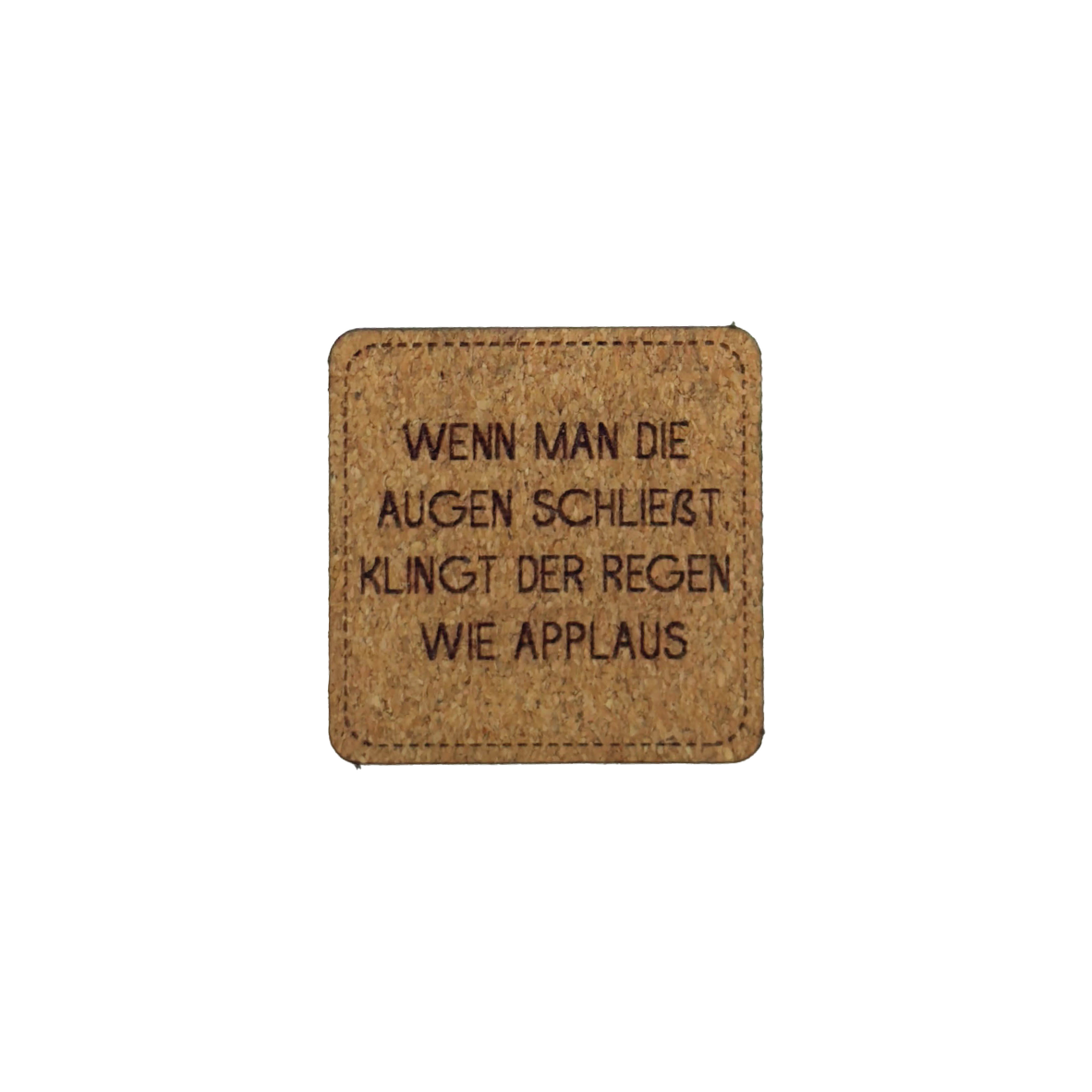 artificial leather label "The rain sounds like applause"