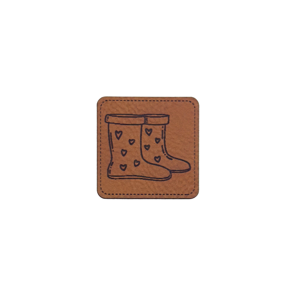 artificial leather label "Rubber Boots"
