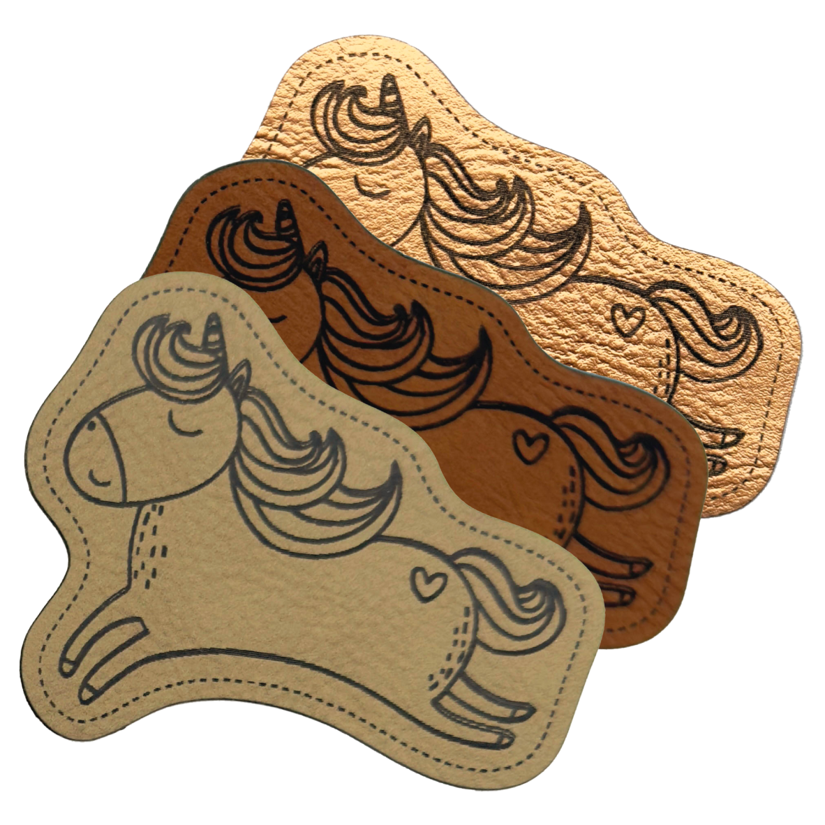 faux leather label "Unicorn Number 2"