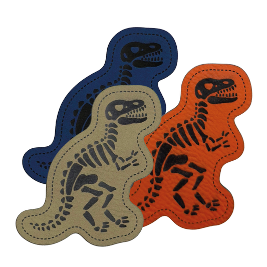 Kunstlederlabel "Dino-Skelett TRex"
