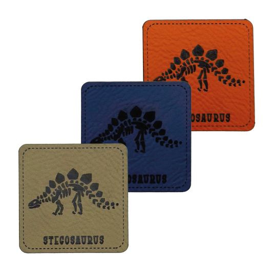 Kunstlederlabel "Dino-Skelett Stegosaurus"
