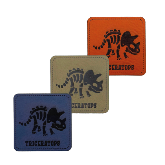 Kunstlederlabel "Dino-Skelett Triceratops"