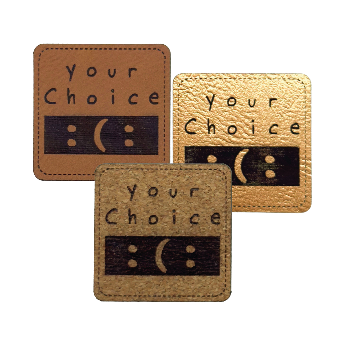 artificial leather label "Your Choice"