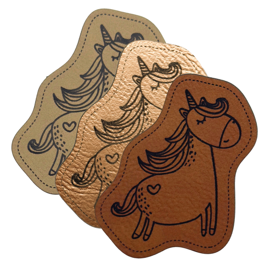artificial leather label "Unicorn Number 1"