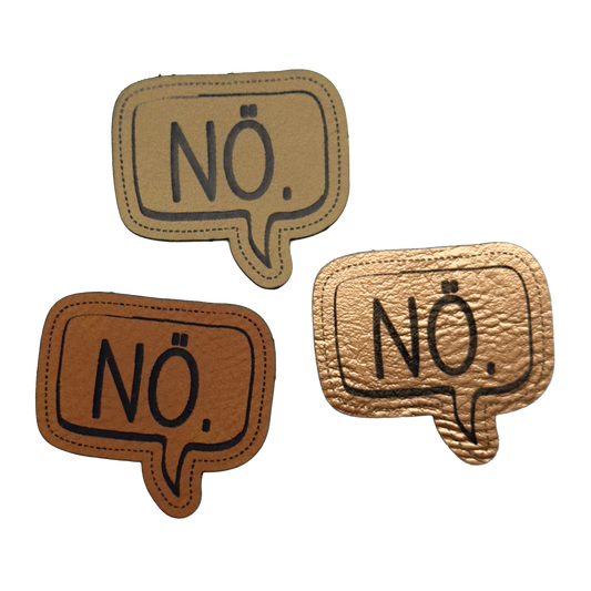 artificial leather label "Nö - speech bubble"