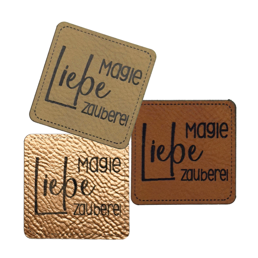 artificial leather label "Love Magic Sorcery"