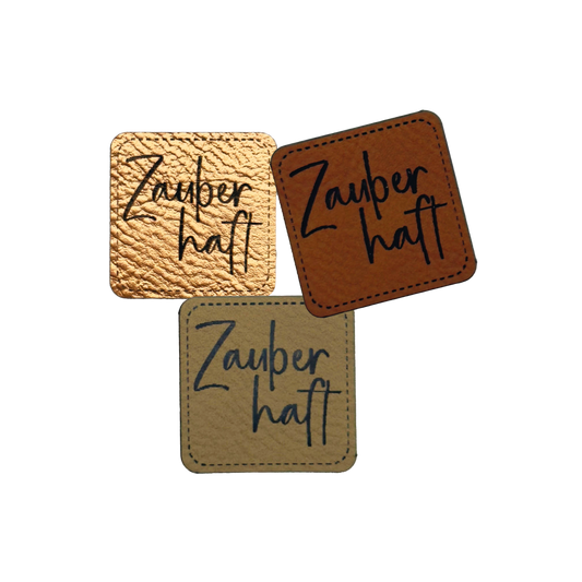artificial leather label "Zauberhaft"
