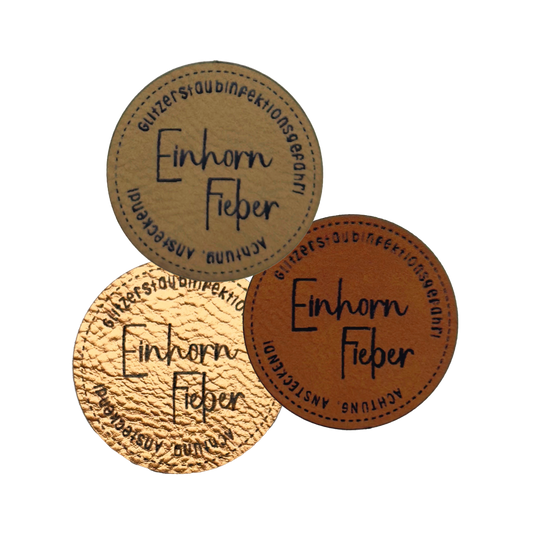artificial leather label "Unicorn Fever"