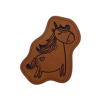 artificial leather label "Unicorn Number 1"