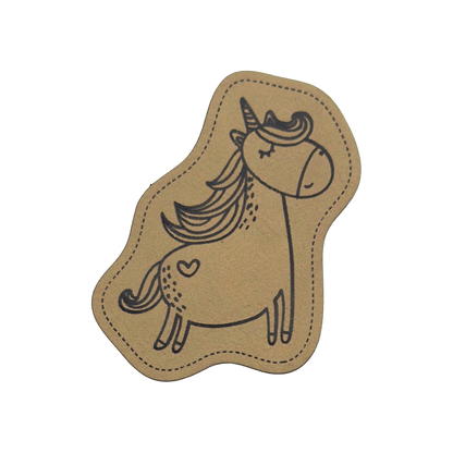 artificial leather label "Unicorn Number 1"