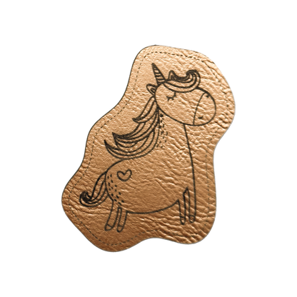 artificial leather label "Unicorn Number 1"